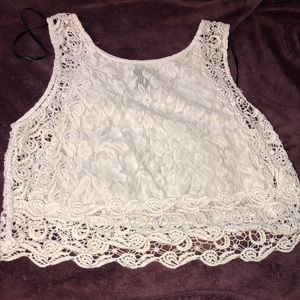 Lace crop top.
